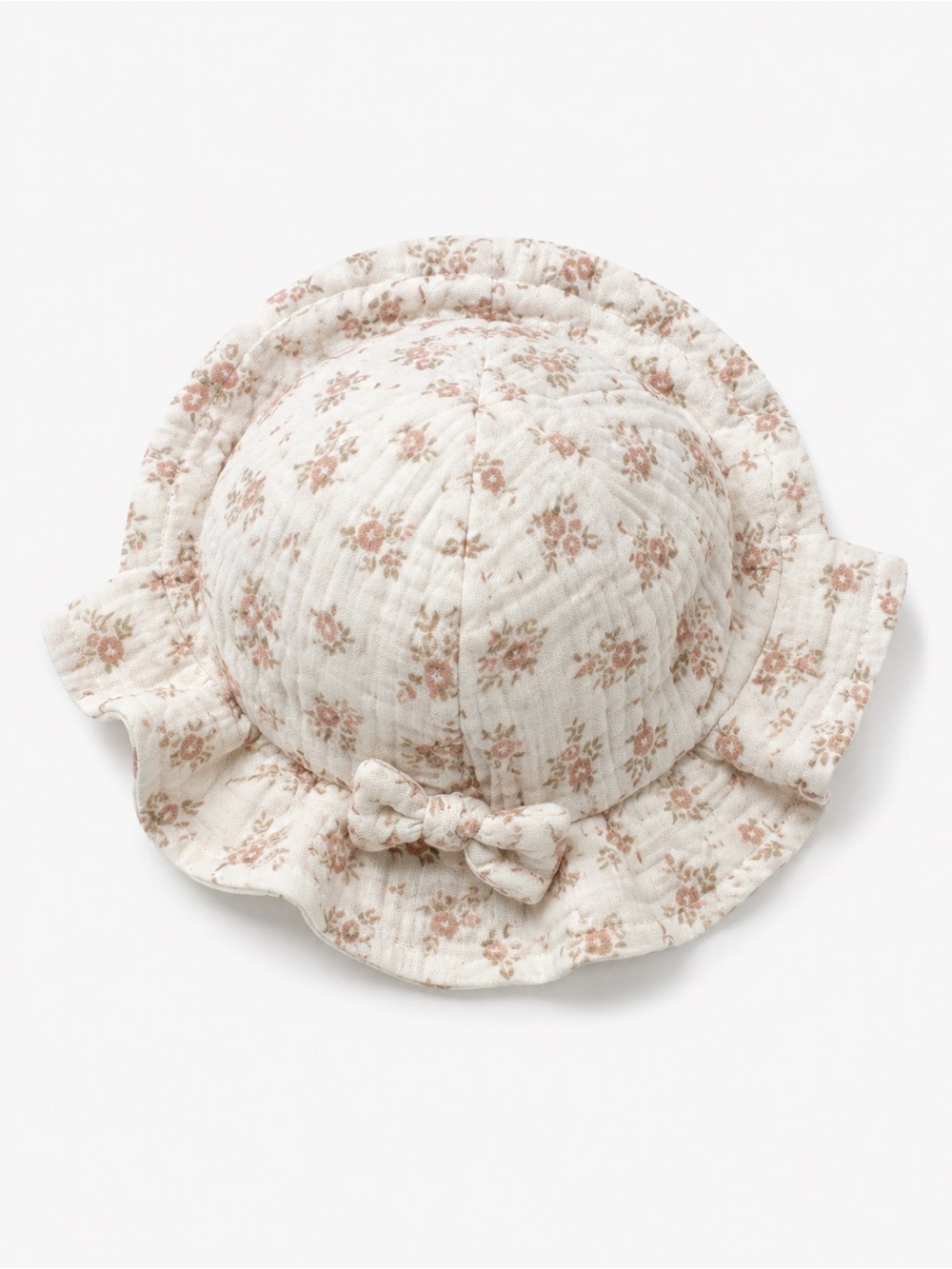 Rabbit + Bear Girls' Floral Cream Sun Hat with Bow